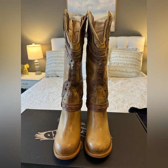 freebird Shoes - Freebird Brown Leather Studded Boots